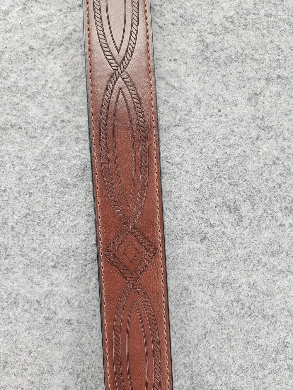 BC Belt Mens Large Brown Leather Steer Head Buckle